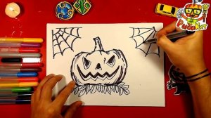 Большая ТЫКВА фломастерами - простые рисунки