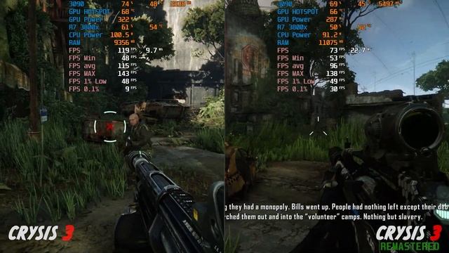 Crysis 3 Remaster vs Original Cysis 3 on RTX 3090 смотреть онлайн