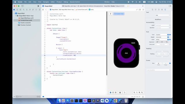 Develop Magic 8 Ball for Apple Watch in Xcode using SwiftUI смотреть онлайн