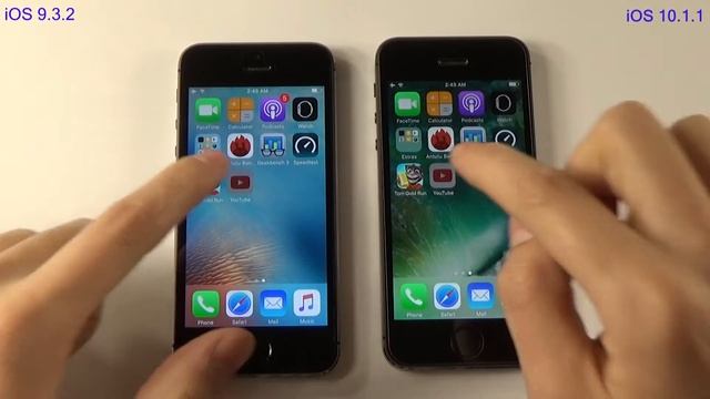 iOS 10 1 1 vs iOS 9 3 2 iPhone 5s смотреть онлайн