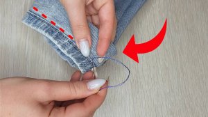 🔥Лучшая швейная хитрость - как подшить джинсы, не обрезая оригинальный подгиб