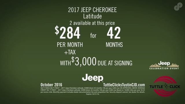 2017 Jeep Cherokee Latitude Offer Tuttle Click Chrysler Jeep Dodge Ram October SP смотреть онлайн