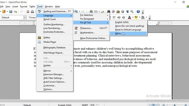 Open Office Writer Language Settings смотреть онлайн