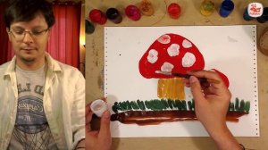 Рисуем красками ГРИБОК с РыбаКит