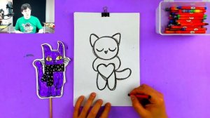 Простые рисунки - рисуем кошку мелками