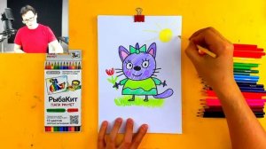 Уроки рисования ТРИ КОТА  РыбаКит папа рисует