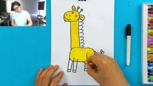 Рисуем ЖИРАФА в книжке РыбаКит - уроки рисования