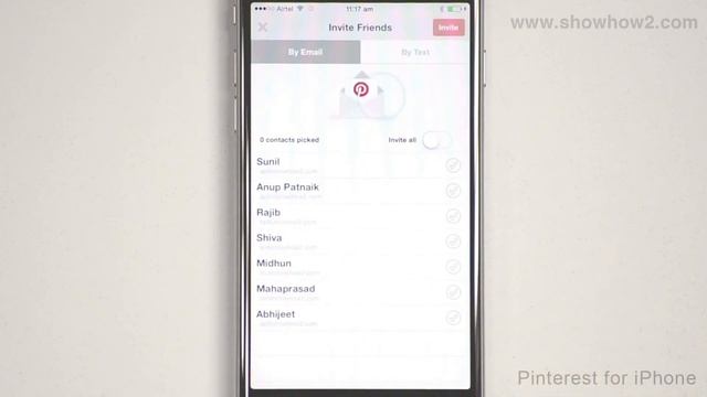Pinterest For iPhone - How To Invite Friends From Your Contacts Through Text смотреть онлайн