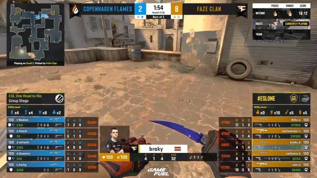 CS:GO :- Copenhagen Flames vs. FaZe Clan - ESL One: Road to Rio - [ Dust 2 ] Map 2 смотреть онлайн
