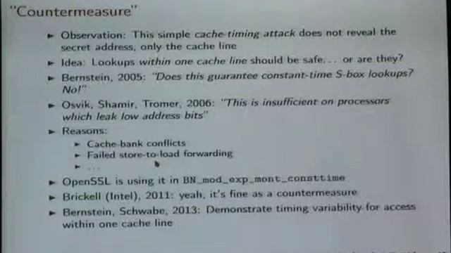 Eliminating Timing Side-channels. A Tutorial. [ShmooCon 2015] смотреть онлайн