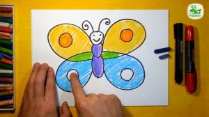 Как нарисовать БАБОЧКУ - уроки рисования от РыбаКит