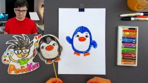 Как нарисовать ПИНГВИНА - рисуем зверей с РыбаКит
