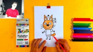 Коржик из ТРИ КОТА - рисуем сами карандашами