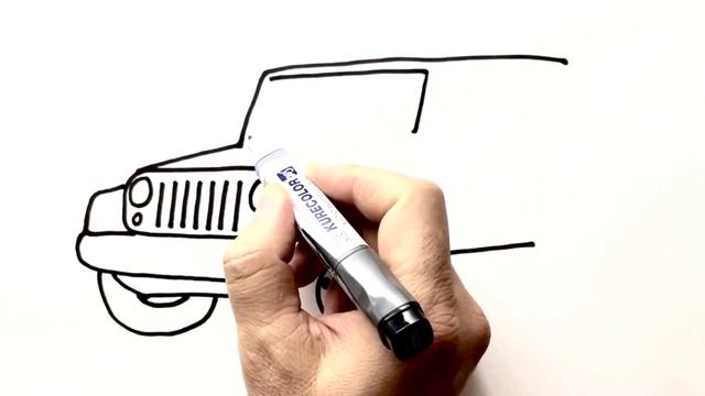 How to Draw a Jeep Easy Step by Step - How to draw a car easy смотреть онлайн