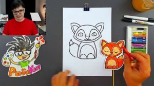 Как нарисовать ЛИСЕНКА - рисуем зверей с РыбаКит