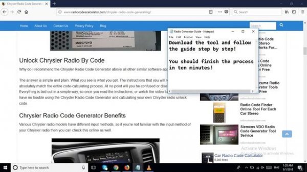 Chrysler Radio Code Generating Procedure Easy To Complete