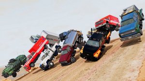 BeamNG Drive - Гонки по Длинной Ухабистой Дороге в Пустыне с MD-Серией