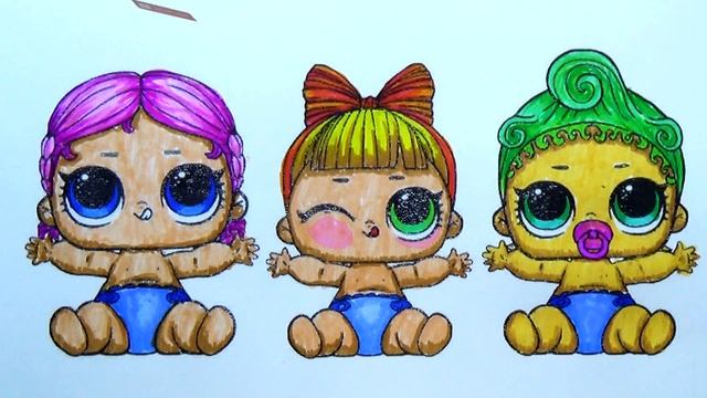 LOL dolls surprise LOL coloring book How to draw ЛОЛ кукла сюрприз раскраска Учим цвета смотреть онлайн