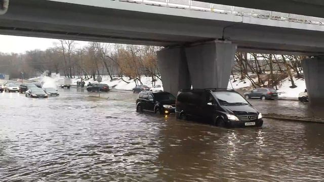 Лужа у метро Ботанический сад. Февраль