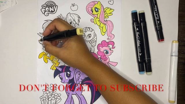 Coloring Little Pony, Twilight Sparkle,Pinkie Pie,Fluttershy,Rarity,Apple Jack and Rainbow Dash смотреть онлайн