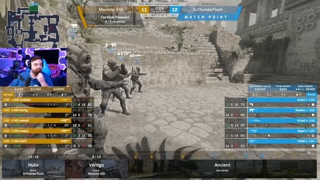 MOVISTAR KOI vs EX-TF MAPA 3 ANCIENT CS2 PGL MAJOR COPENHAGEN 2024 смотреть онлайн