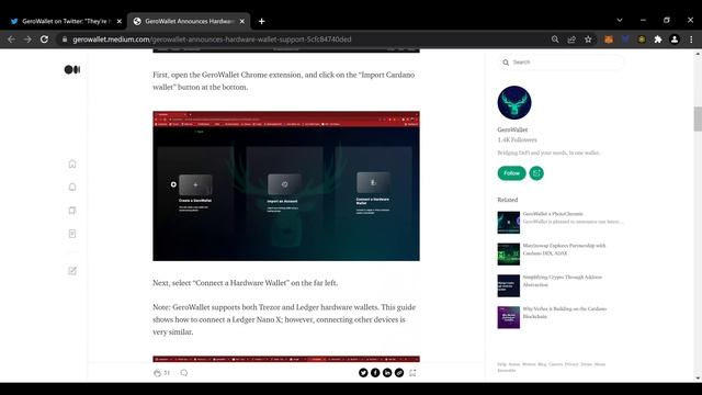 GeroWallet $GERO Announces Version 1.9.0 Hardware Wallet Support смотреть онлайн