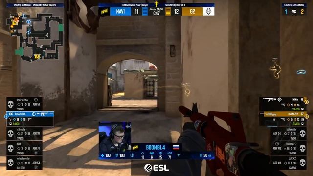 CS:GO - Boombl4 HUGE 1v3 Clutch vs G2 - IEM Katowice 2022 смотреть онлайн