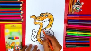 Удав из мультика 38 попугаев - рисунки для детей