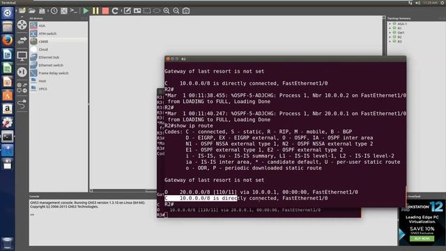 GNS3 Cisco ASA OSPF Routing and Static NAT смотреть онлайн