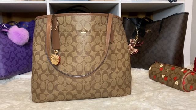 WHAT'S IN MY BAG COACH CITY TOTE KHAKI SADDEL PRINT 🤎🤎🤎 COACH CITY TOTE SERIES BAG#2 смотреть онлайн
