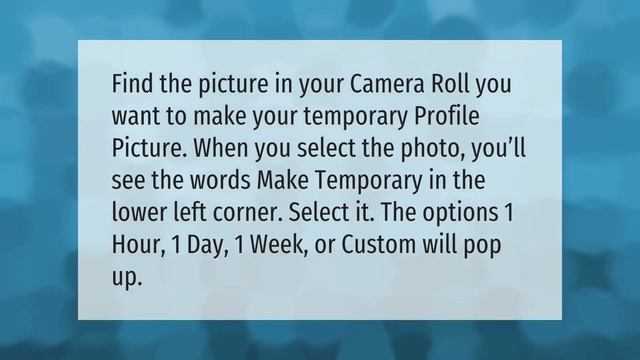 What happens to a temporary profile picture on Facebook? смотреть онлайн