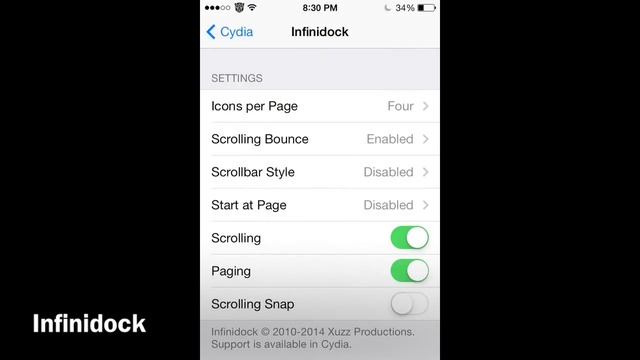 Cydia Tweaks Infinidock for IOS 7 смотреть онлайн