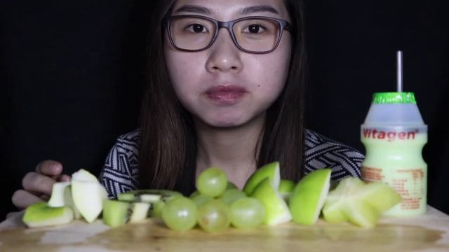 ASMR GREEN FRUIT - STARFRUIT, PEAR, GREEN APPLE, GRAPE, KIWI, VITAGEN (NO TALKING)_SUPER TENG_ смотреть онлайн