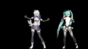 GLIDE Hologram Ready DT Cyber Haku Yowane & PDA Hatsune Miku Append Solid V3 [MMD X Vocaloid 3]