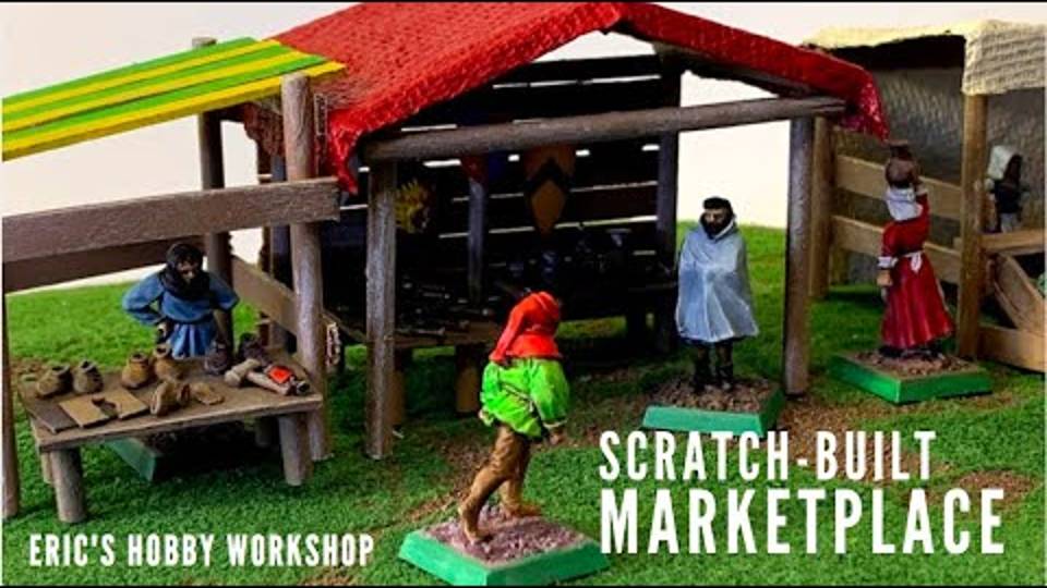 Scratch Built MARKETPLACE terrain tutorial for D&D, Warhammer, and Mordheim! смотреть онлайн