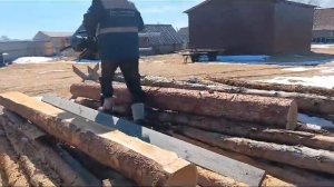 Продольное пиление бензопилой ZimAni MS660 PRO. Роспуск лиственницы на брусья.
