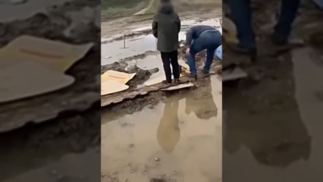 11 км от дома до школы детям приходится ходить через грязь и лужи. Но в этот раз им повезло. смотреть онлайн