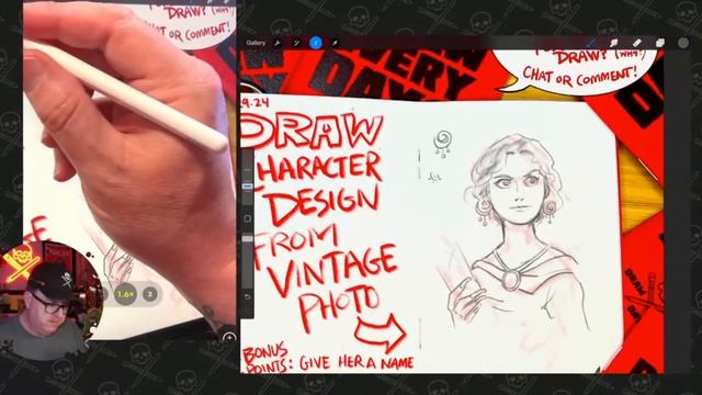 Draw a Character Design from Vintage Photo with the Daily Drawing Club! смотреть онлайн