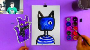 Кот ПИРАТ - рисуем красками портрет кота