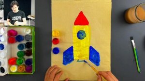 Рисуем РАКЕТУ красками для детей - детский сад