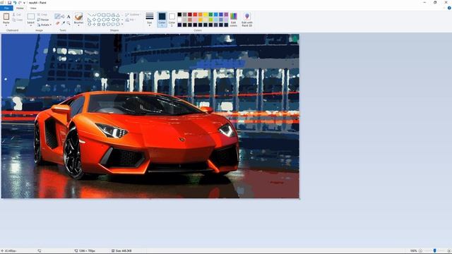 Photorealistic Lamborghini Aventador Speed Drawing in MS Paint смотреть онлайн