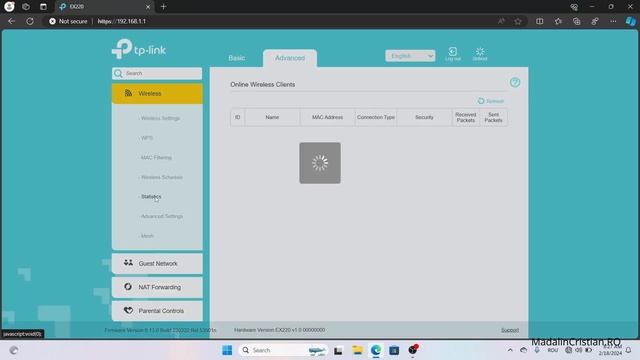 TP Link EX220 Web Interface смотреть онлайн
