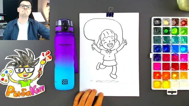 Рисуем Девочку со скакалкой - Рисуем спорт с Well Well смотреть онлайн