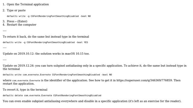 Apple: How to turn subpixel antialiasing on in macOS 10.14? (2 Solutions!!) смотреть онлайн