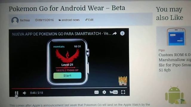 Pokemon Go for Android Wear - Beta смотреть онлайн