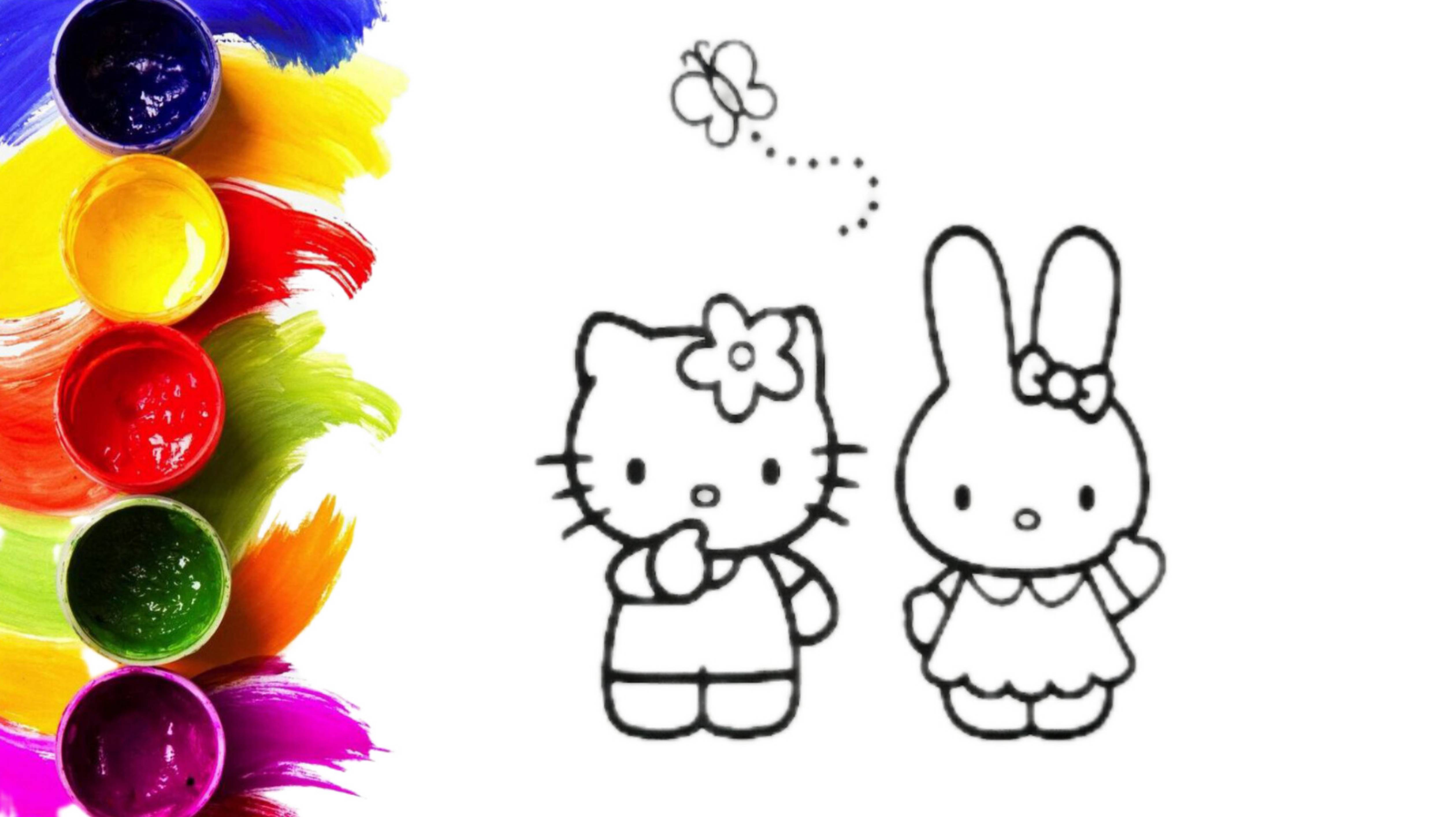 Hello KITTY и друзья раскраска для детей и малышей/рисунки для срисовки смотреть онлайн