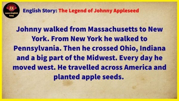 Learn English through story ★ Level 1 - The Legend of Johnny Appleseed | Learn English Easy