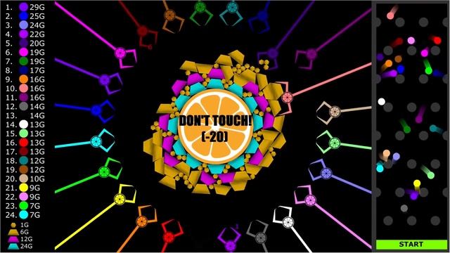 The Gold Battle 5 - Marble Race In Algodoo