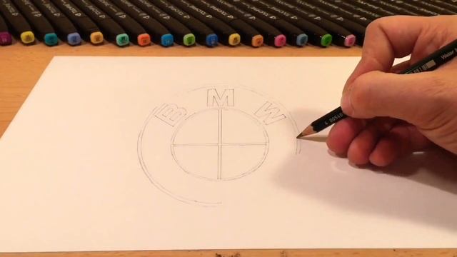 Zeichnen lernen 3D für Anfänger BMW logo How to Draw BMW Logo 3D смотреть онлайн
