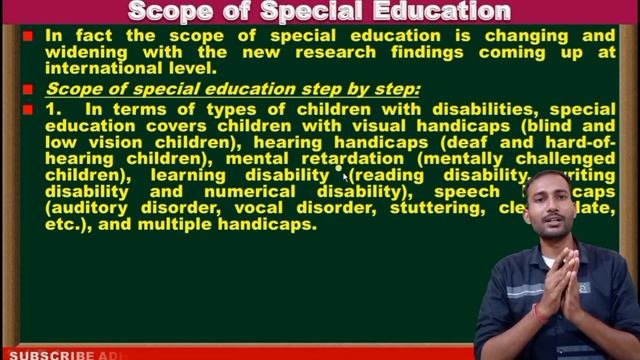 Meaning Of Special Education, Scope Of Special Education